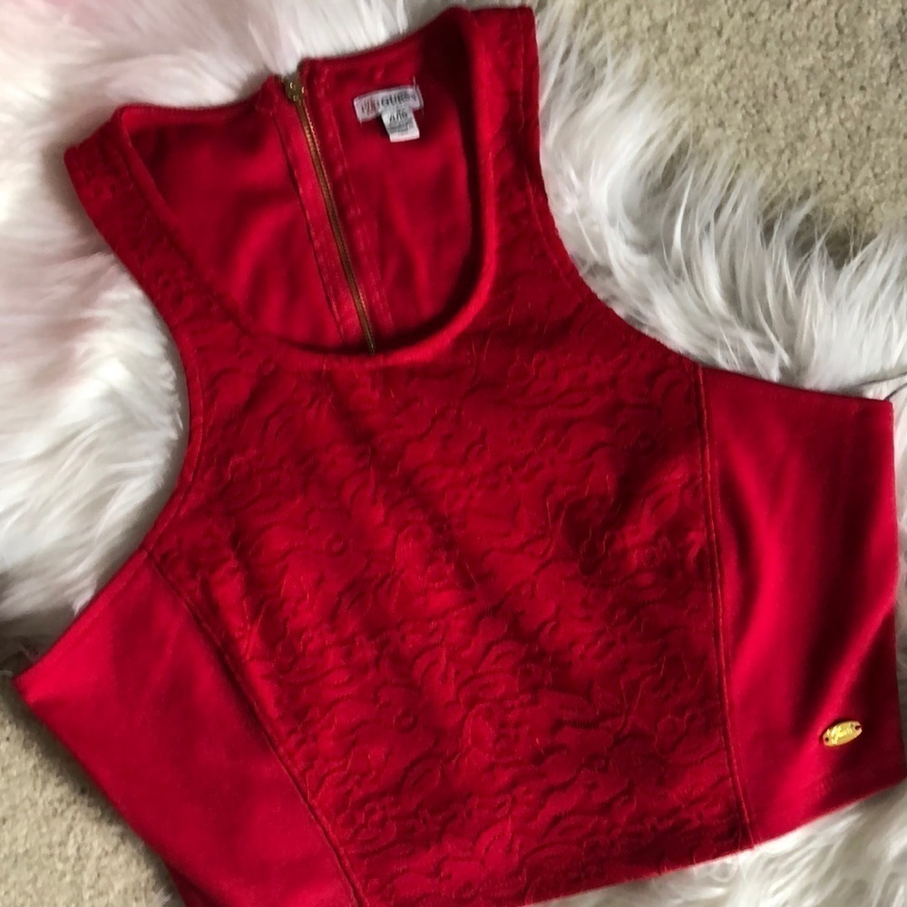 Guess cropped red top